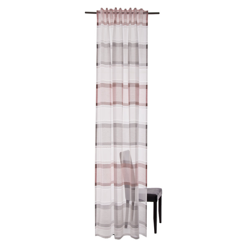 Trace Eyelet Semi Sheer Curtain, Pink