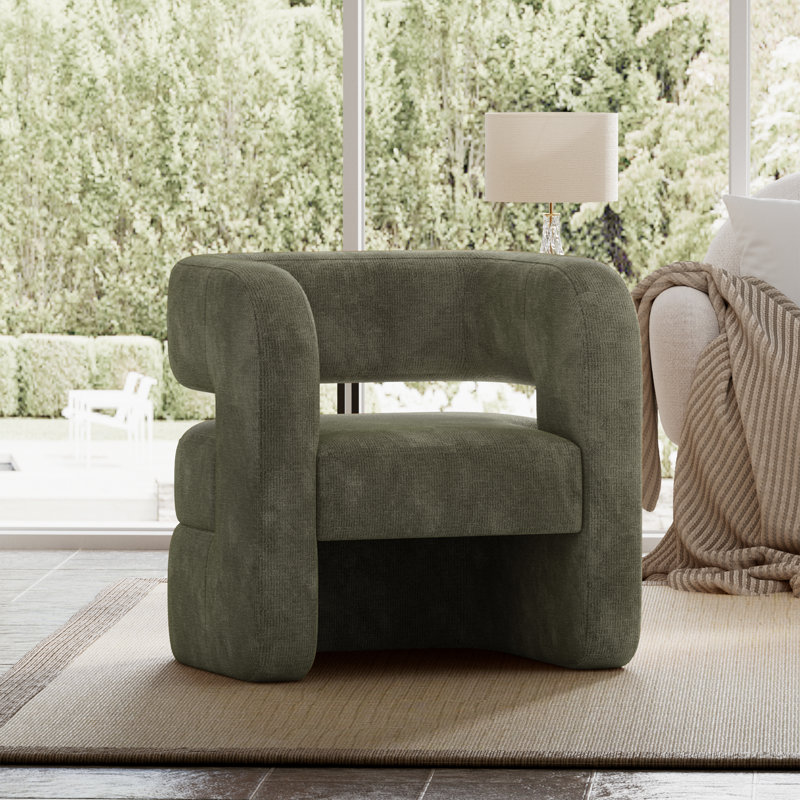 Sinel Full Assembled Upholstered Accent Chair For Living Room, Green