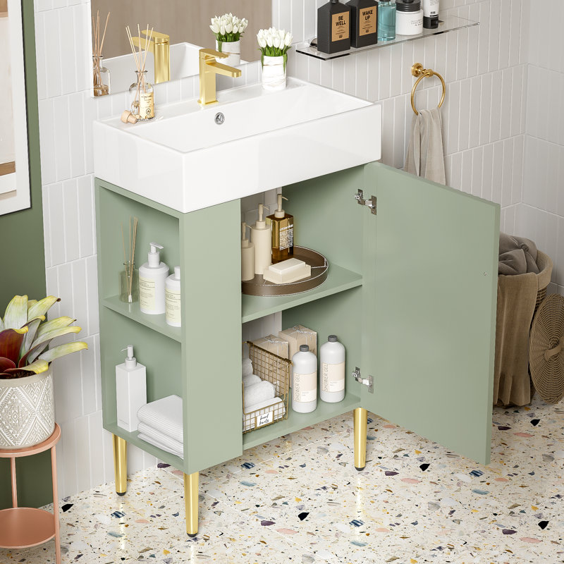 Ensemble de meuble-lavabo simple 22 po Laycee, Vert