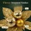 Picksettia de Noël artificiel doré 7 po avec boules décoratives-1134839157