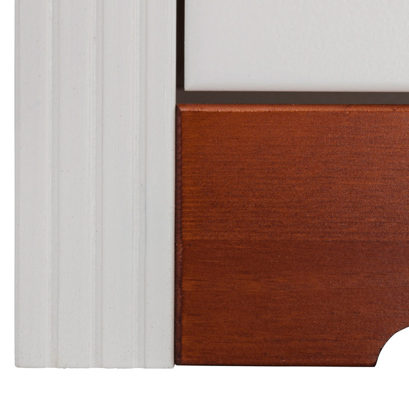 Luker 56cm W Solid Wood Bedside Table, White/Cherry