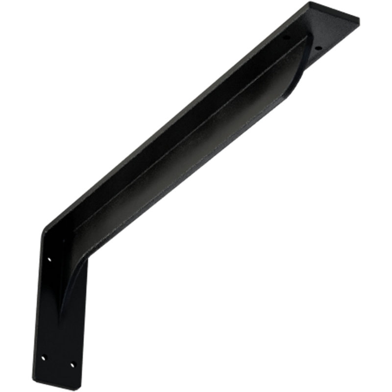 Support en acier Embrey, Noir thermolaqué, H 6,5 po x l 2 po x P 20 po