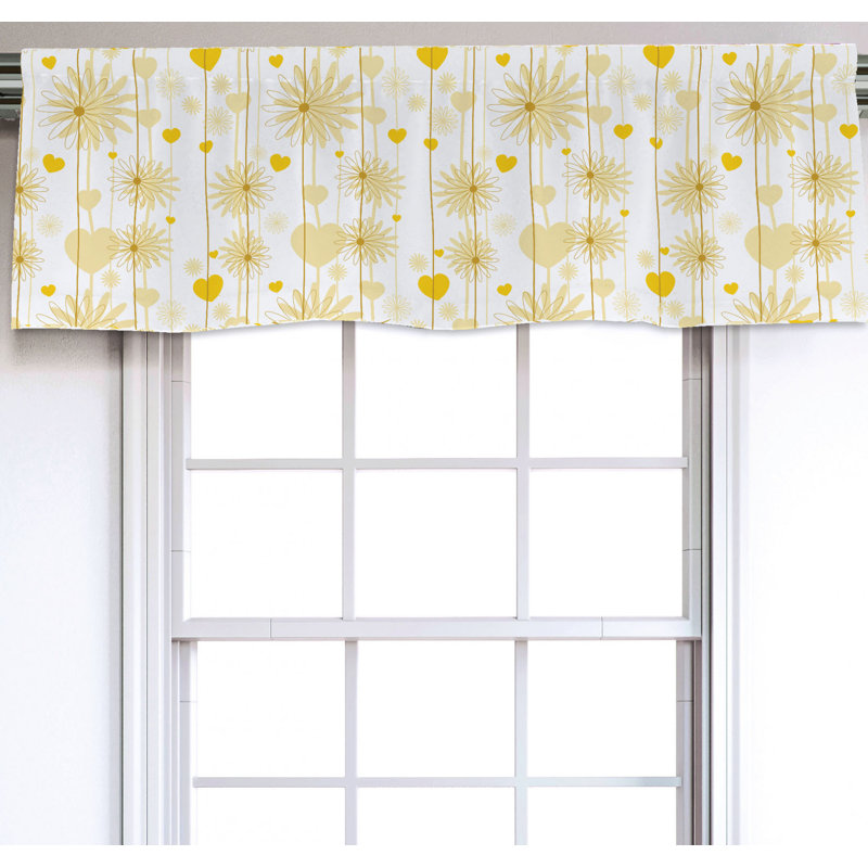 Sateen Floral Ruffled Window Valance