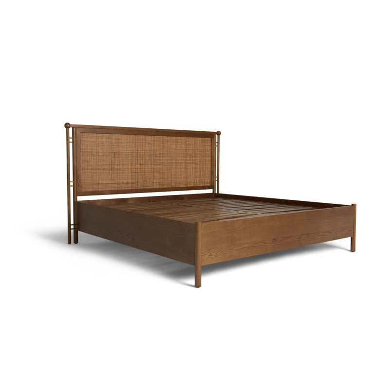 Clover Wood & Woven Bed - King