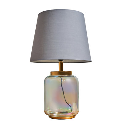 Neven 57Cm Clear/Grey Bedside Table Lamp