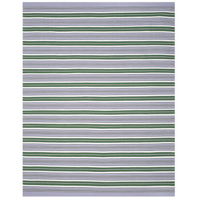 Racing Point Flatweave Striped Area Rug in Lilac/Green