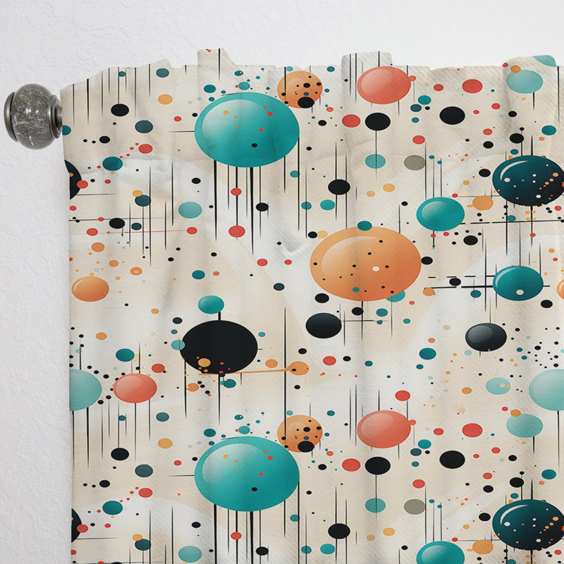 Futuriste Fusion à pois - Rideau abstrait - Rideau obscurcissant - 1 panneau, 52" W x 95" L