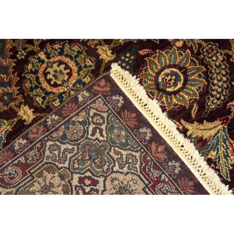 Tapis rouge et ivoire noué à la main de haute qualité