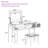 43.3“ Free-standing Vanity with 3 Drawers, Flip-top Mirror and 1 Stool