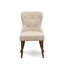 L'ensemble de salle à manger 5 pièces Mid Century comprend une table de salle à manger moderne et 4 chaises modernes en tissu de lin brun clair avec dossier capitonné - Finition noyer antique-724120404-719475441-724120400