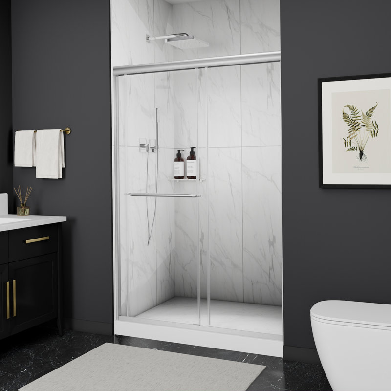 Vital 44-48"W X 70"H Framed Double Sliding Shower Door | 1/4 " (6MM) Explosion-Proof Clear Tempered Glass,Chrome, Chrome