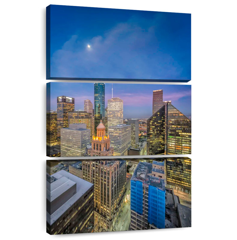 Paysage urbain du centre-ville de Houston Sirci, H 45 po x l 28 po