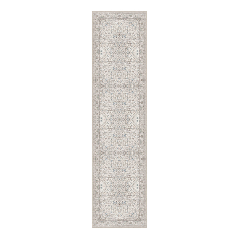 Aurelia Traditional Floral Machine Washable Indoor Rug, Runner 2' x 8'