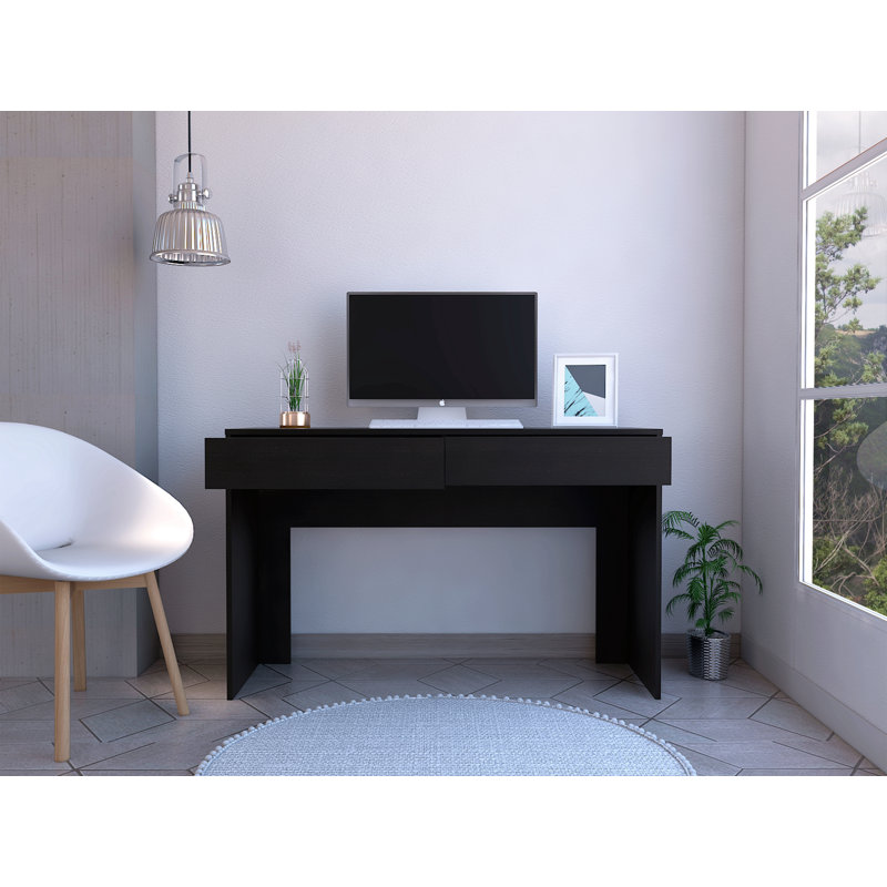 Bureau d'ordinateur à 2 tiroirs Wenge