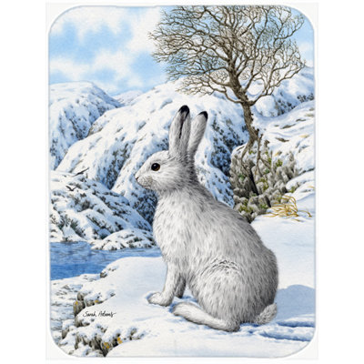 East Urban Home Mountain Hare Rabbit Glass Cutting Board