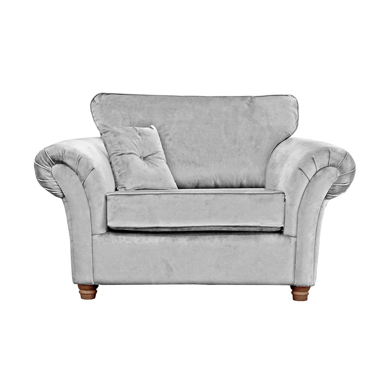 Lila 2 Seater Velvet Loveseat, Silver