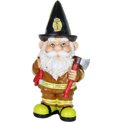 Collectible Figurines Statue, 4Inch Folding Chairresin Doll Decoration Gifts Crafts Firefighter Dwarf Garden Painted