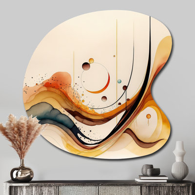 «Burnt Orange Waves Abstract V - Unique Shape Abstract Minimalisme», reproduction d'art asymétrique