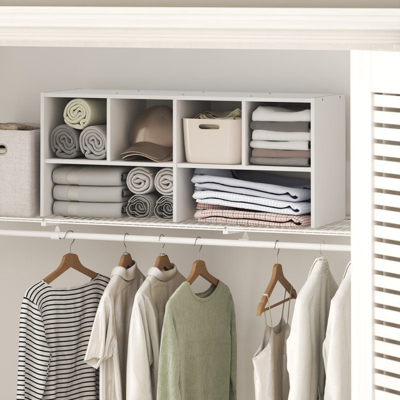 Rangement et organisation de garde-robe, tablette supérieure multifonctionnelle à 6 cubes, empilable, 11,7 x 36 x 15,4 cm, pour chambre, placard, buanderie, blanc