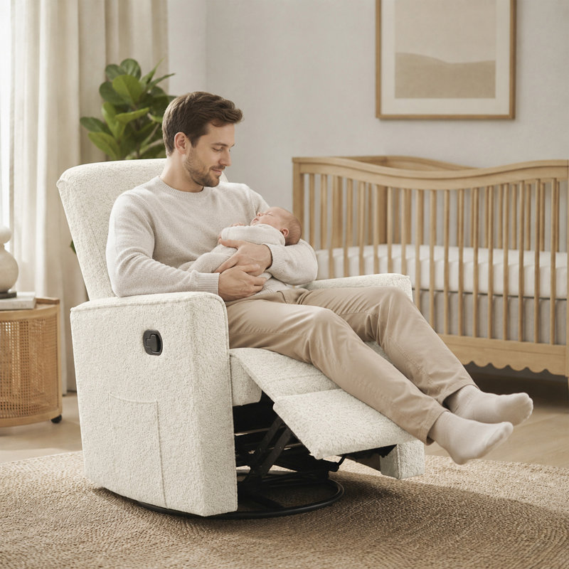 Evolur Raleigh Basic Glider |recliner| Rocker, Plush Ivory