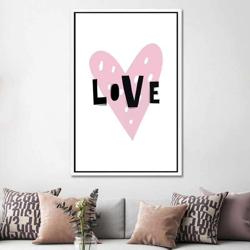 Love Heart Scandi by Pixy Paper - Gallery-Wrapped Canvas Giclée on Canvas, 152.5 cm H x 101.5 cm W, White Floater Frame