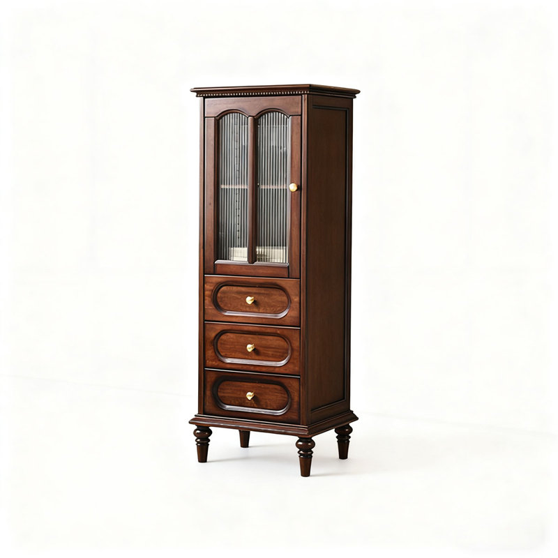 Armoire à porte rétro, trois tiroirs Retro Glass