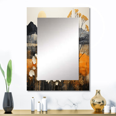 Miroir II «Bold Canyon Mirage», grand miroir mural traditionnel, impression d'art en métal