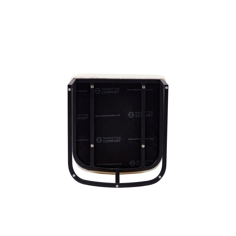 Serena Upholstered Solid Back Side Chair, Cream, 2