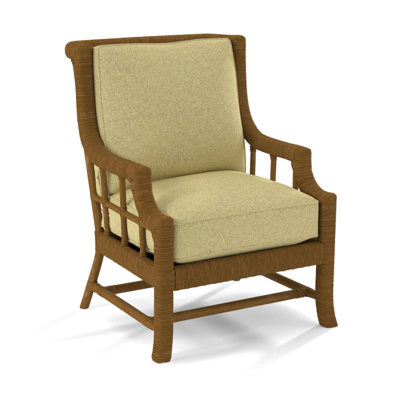 Lafayette Armchair, Havana, White Performance Fabric; 0851-94