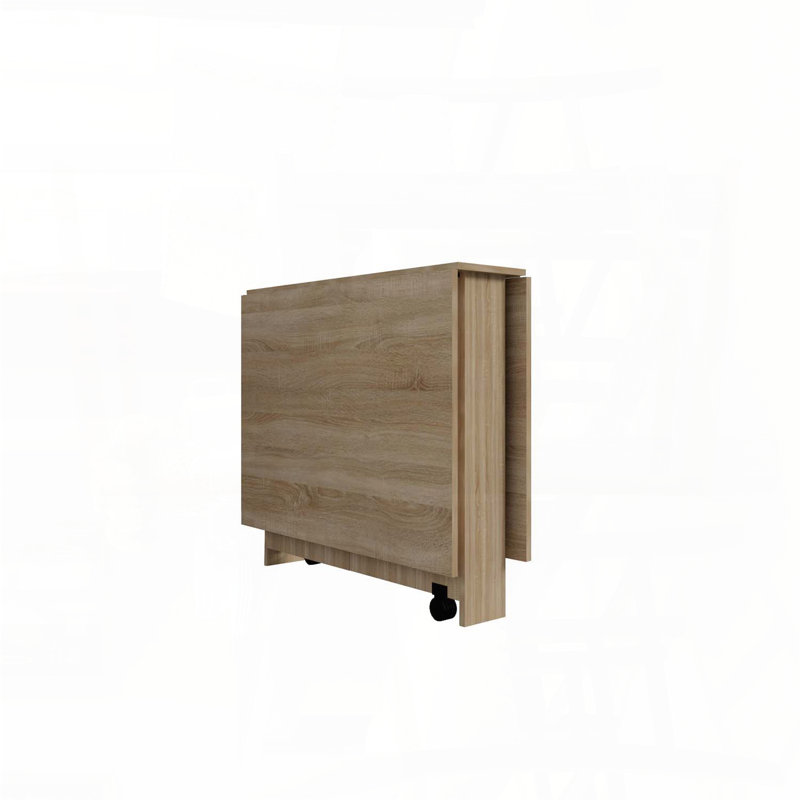 Folding Dining Table with Wheels and Storage Racks