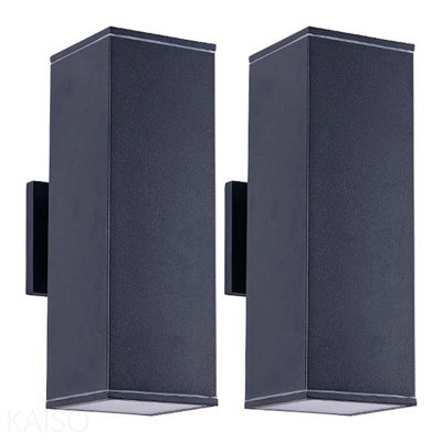 Ensemble de 12 lumières murales d'extérieur 12 po, lumière de véranda extérieure carrée moderne, éclairage extérieur imperméable en aluminium à éclairage cylindrique carré vers le bas pour garage de véranda (sans ampoule)