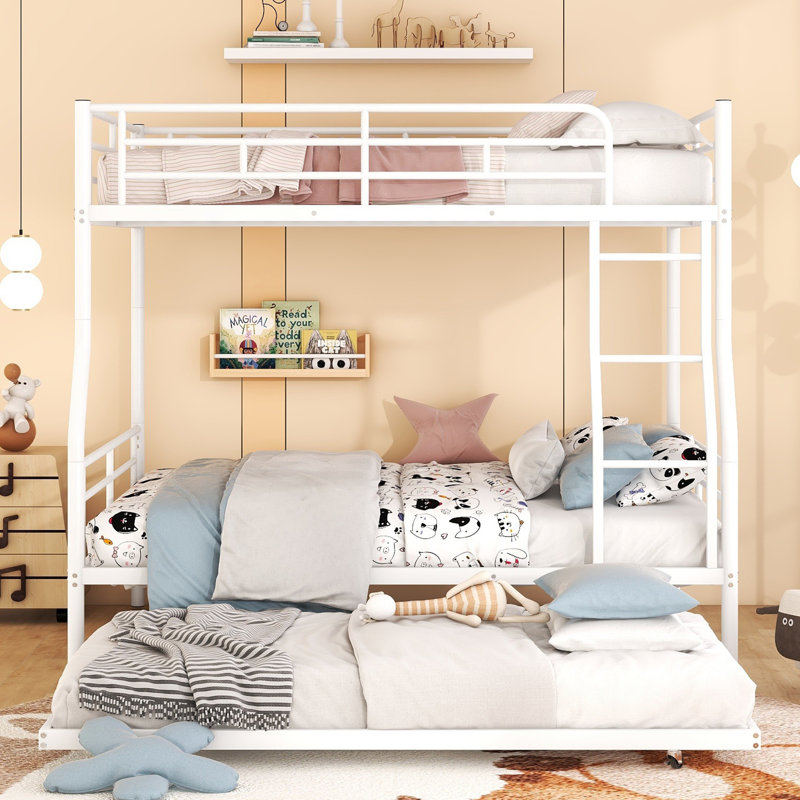 Lit pour enfant Alaila, Double sur grand, Blanc