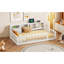 Lit en bois avec armoires de rangement et ports USB