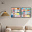Ensemble de 2 planches de couleurs sur toile, ensemble de 2 décorations Dopamine par Art Remedy-114220176-114220181