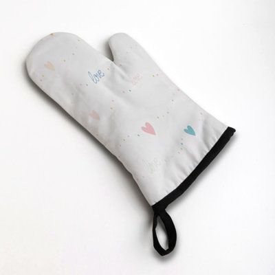 Clean Valentine Layout Oven Mitt Cotton Twill