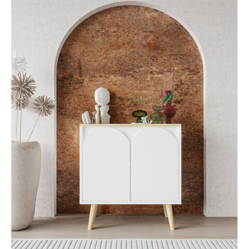Lilliana Arched 4 Door Accent Sideboard With Wooden Legs