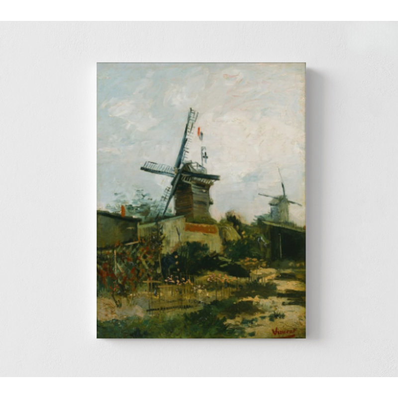«Windmills On Montmartre» par Vincent Van Gogh, reproduction d'art de Montmartre, art mural de Paris, décor de maison française, impression de paysage de Van Gogh