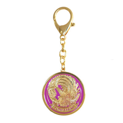 Feng Shui Import 2'' W Gold/Pink Key Chain