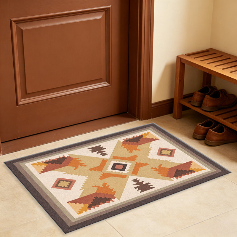 Southwest Kilim Terracotta carpet-easy to clean, machine-washable, soft and comfortable; suitable for door mats, kitchens, living rooms, bedrooms, corridors, and laundry areas. Easy to clean, durable carpet for home decoration.