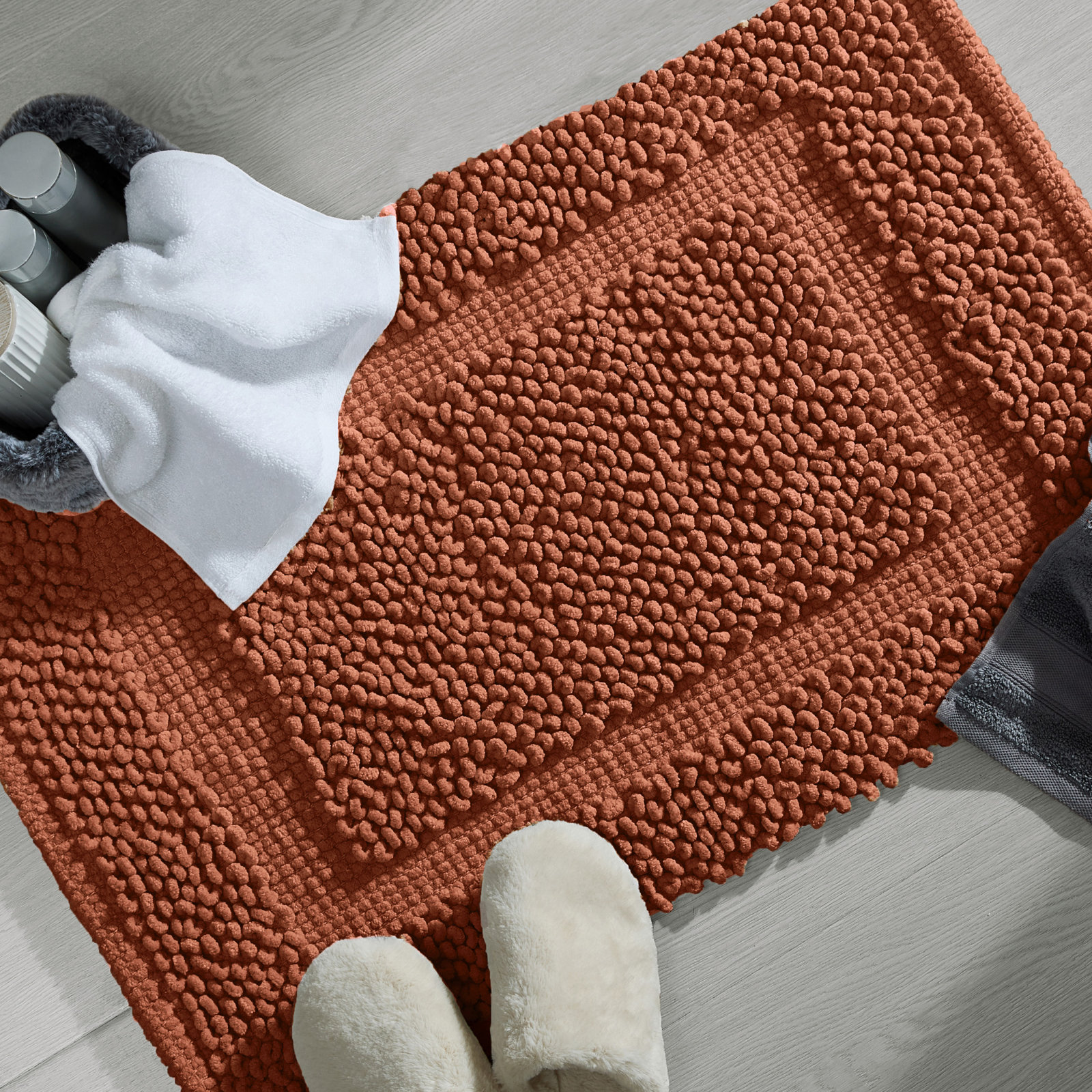 Payten Classic Cotton Bath Mat, Single - 20"W x 32"L, Rust