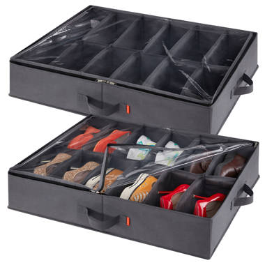 Rubbermaid Under the Bed Wheeled Storage Box 68 Qt Pack of 2 Plastic  Containers with Dual-Hinged Lids and Sturdy Wheels Visible Organization for  Tight Spaces 
