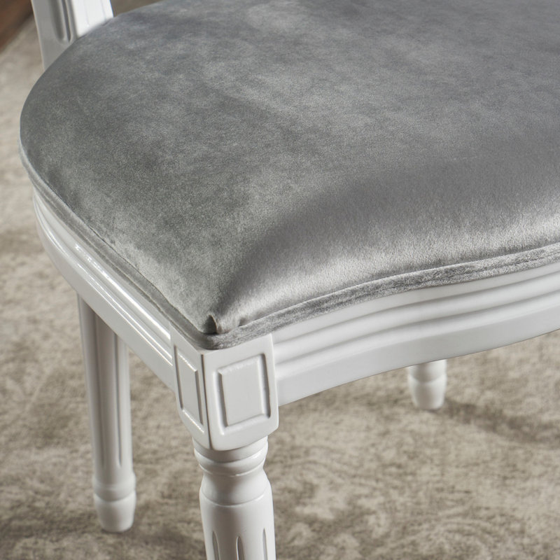 Saratoga 19.25'' H Upholstered Side Chair, Gray, White