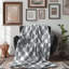 Couverture à motif sherpa 1 pièce gris à pois-100491786