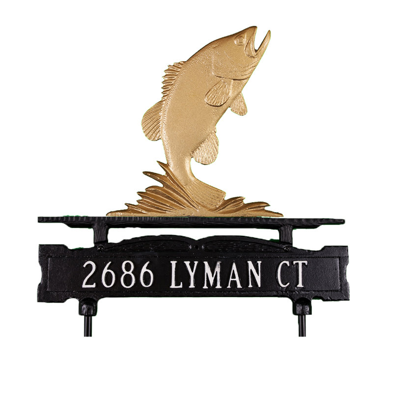 Plaque d'adresse pour pelouse sur 1 ligne, Oui, Bronze doré