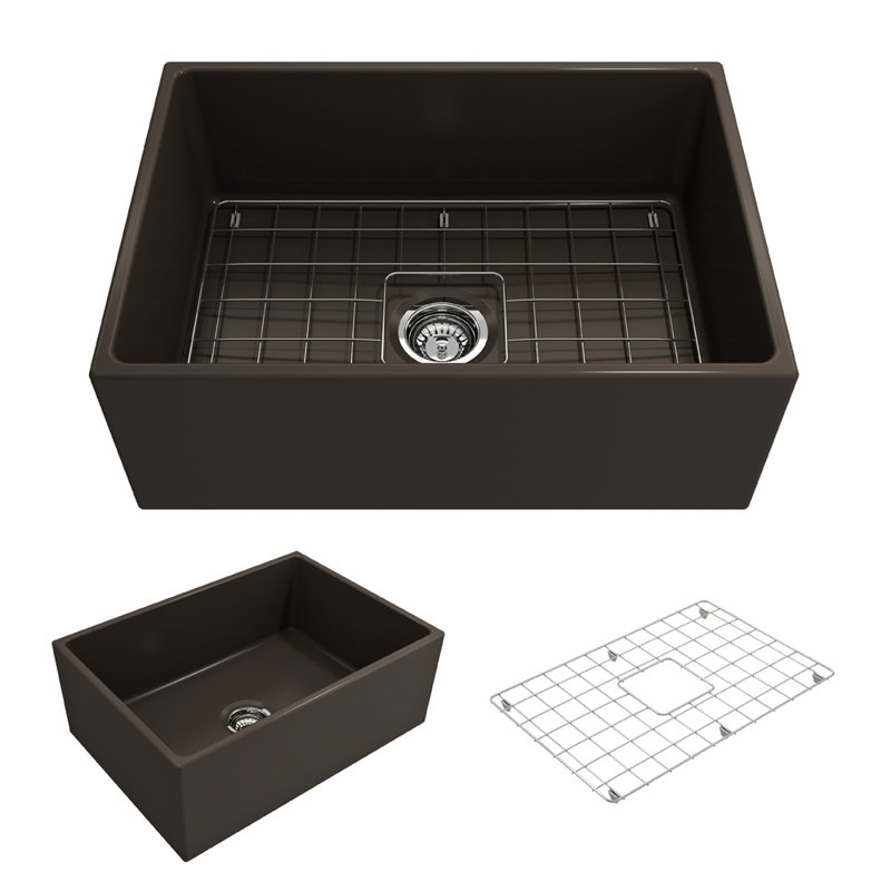 27'' L Kitchen Sink, Matte Brown
