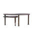 Table basse gigogne moderne avec plateau en placage de chêne