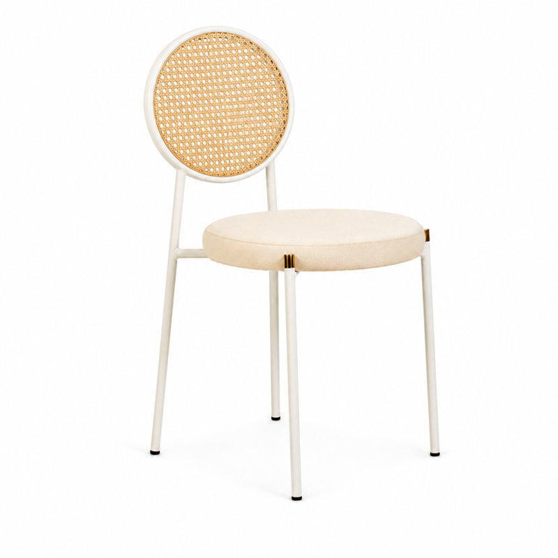 Chaise de salle à manger en rotin Charlotta, Beige, 1