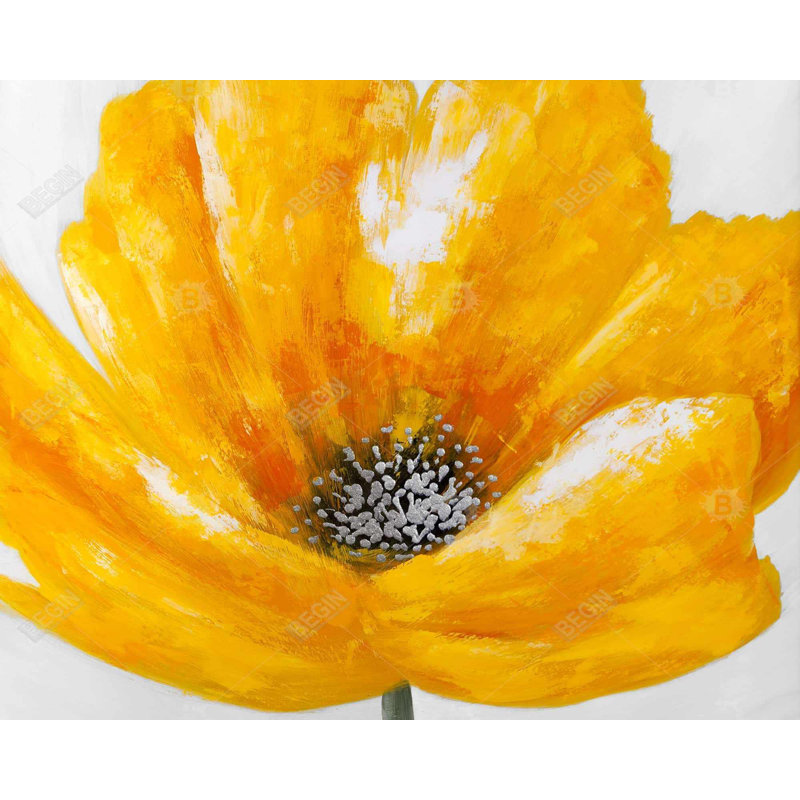 «Beautiful Yellow Flower - Modern Botanical», reproduction encadrée