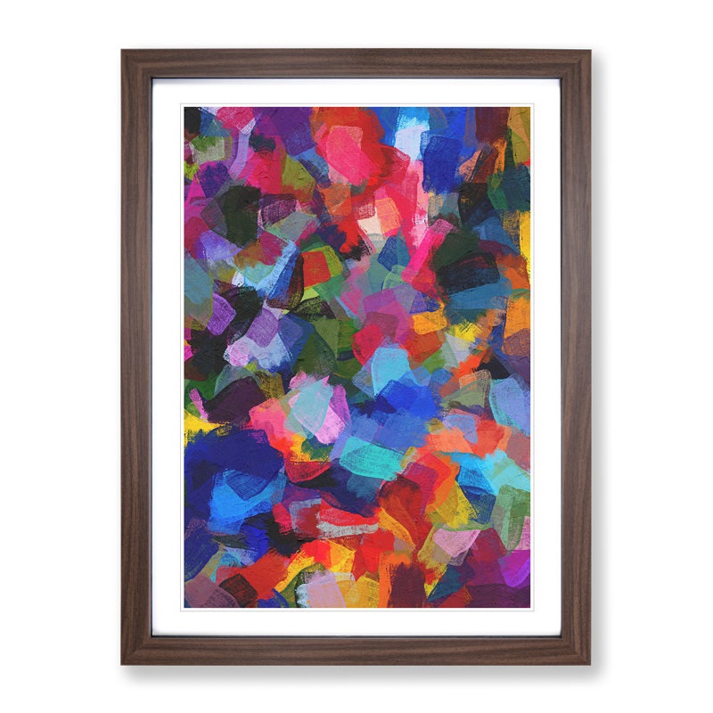 Dynamic Change Abstract - Single Picture Frame Painting, 46cm H x 34cm W x 2cm D, Walnut