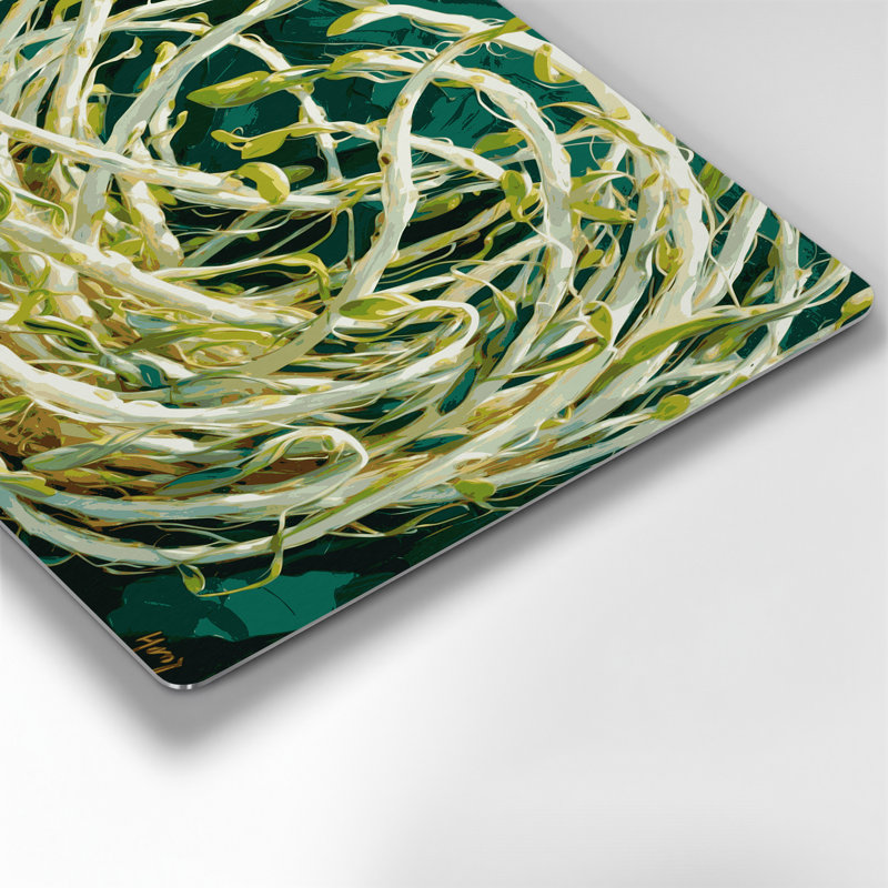 Art mural en métal vert légumes haricots, H 11 po x l 14 po